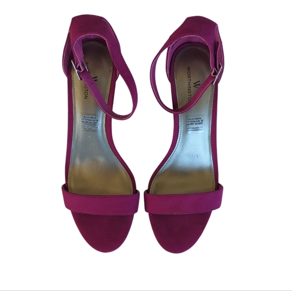 Worthington Beckwith Block Heel Open Toe Sandals 8 Fuchsia Pink - Picture 8 of 16